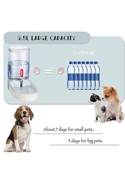 TRADE BAY Pet Water Dispenser, Capacity 3.8L, Cat Water Dispenser, Dog Water Dispenser