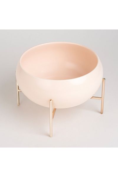 LA MESA Durable Porcelain Salad Bowl Semi Matt Apricot/Gold 22 cm