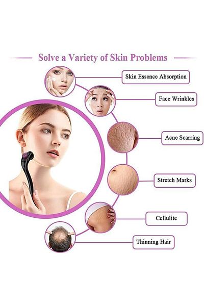 Yuwell YU WELL Derma Roller Hair Growth Roller with 540 Titanium Micro Needle Roller (2pcs, 0.50mm)