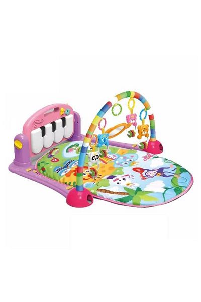 rexa 2-in-1 Baby Kick & Play Piano Gym Mat – 42 x 8 x 49 cm, Musical Activity Mat with Hanging Toys
