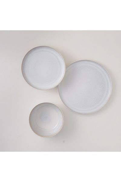 LA MESA 12pcs porcelain rustic beige glaze dinner set