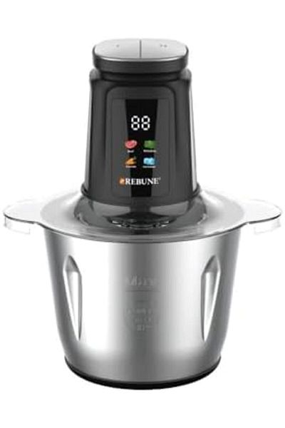 rebune Electric Vegetable and Meat Chopper, 3 Liter, 500 Watts - Digital Display - Black
