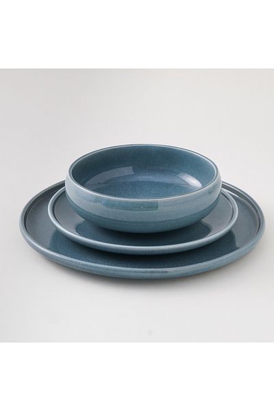 LA MESA 12pcs premium porcelain dinner set grey