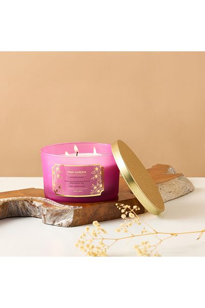 Scent.d London Scent.d London Pink Garden Scented 3-Wick Jar Candle - 450 gms