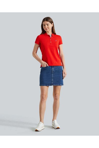 Gant Contrast Collar Slim Fit Pique Polo – Textured Fabric, Modern Detailing