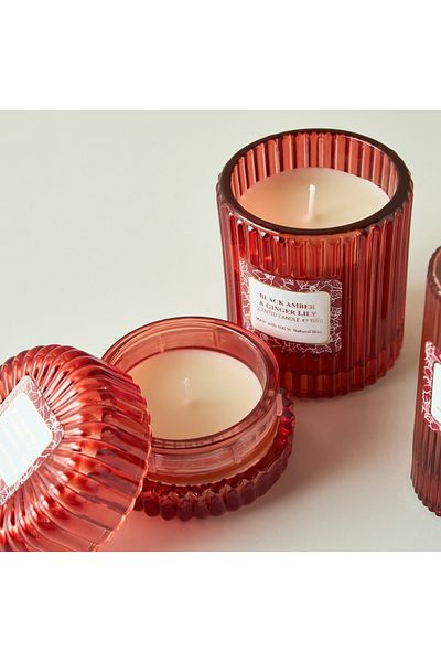 Lifestyle Black Amber and Ginger Lily Reed Diffuser and Candle Gift Set