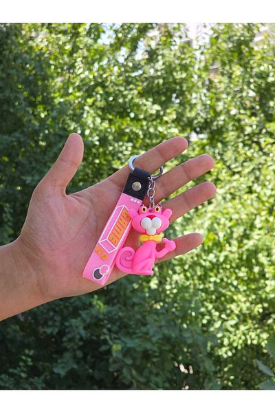 MODAM DENSTINY 3D Luxury Standrt Boy Pink Panther Silicone Keychain and Bag Accessory