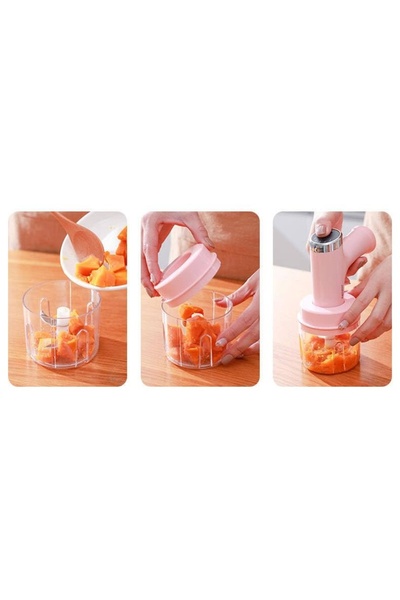 divendi-ro Mini blender electric, portabil, reîncărcabil 3 în 1, cu 4 accesorii, roz