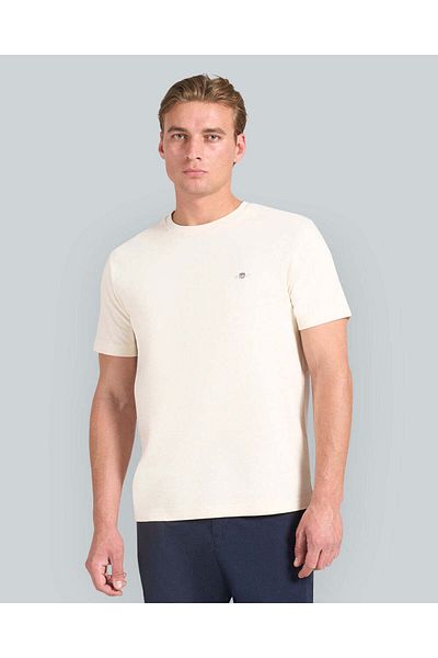 Gant تي شيرت رجالي بأكمام قصيرة (أبيض)