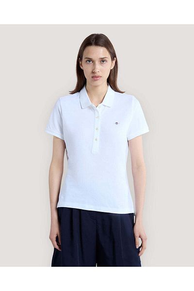 Gant قميص بولو بيكيه بأكمام قصيرة ودرع رفيع