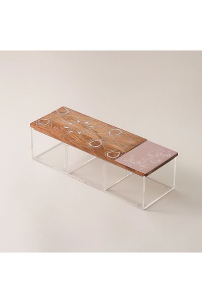 LA MESA Metal Serving Box With Lid 35*12*10Cm, Gold