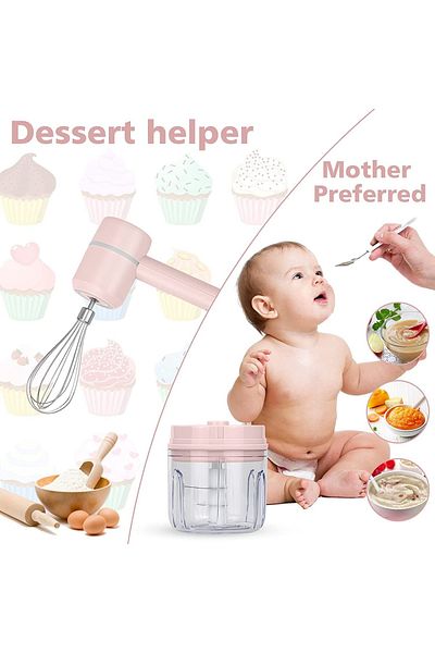 divendi-ro AO-78163 Portable 3 in 1 cordless electric hand blender, 3 speeds, pink