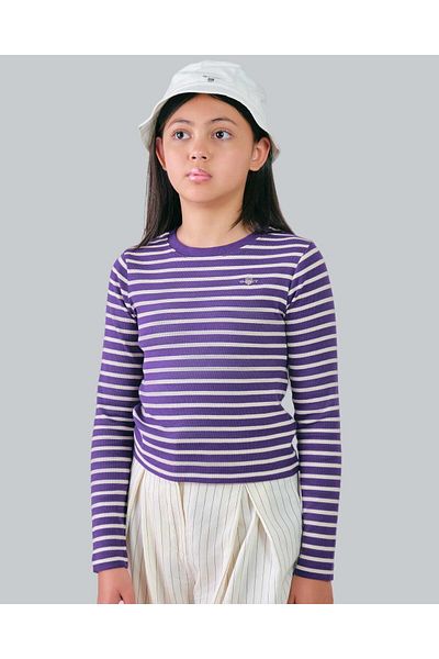 Gant Teen Girls Shield Striped Rib Top