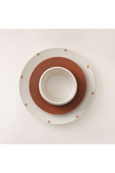 LA MESA 18Pcs Stoneware Dinner Set Naseej Collection, Brown