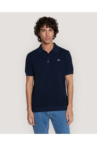 Gant Micro Textured Cotton Polo Shirt