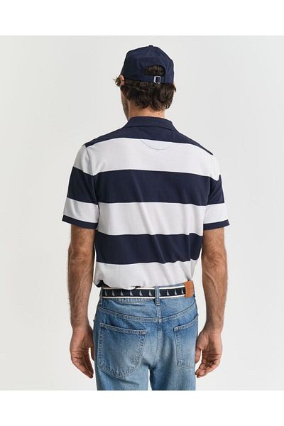 Gant Block Striped Piqué Polo Shirt
