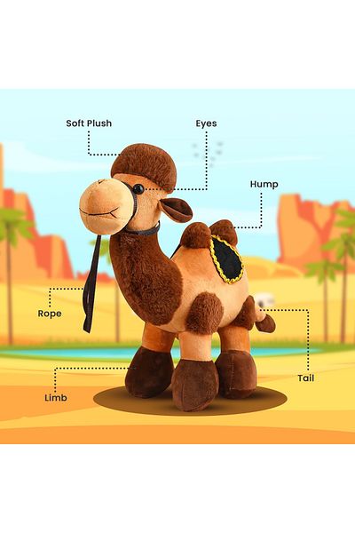 FUN AND TOYS Camel Plush Toy – Cute Camel Doll for Kids and Adults – Soft Stuffed Animal – High-Quality Plush