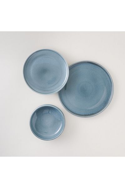 LA MESA 12pcs premium porcelain dinner set grey