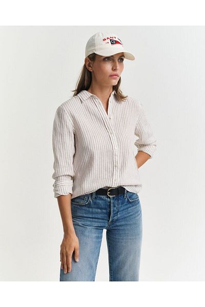 Gant Regular Fit Striped Linen Shirt