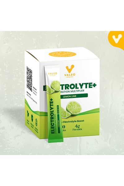 VALEO Hydration Electrolyte+ Lemon & Lime Stick Pack, 20 Sticks ]