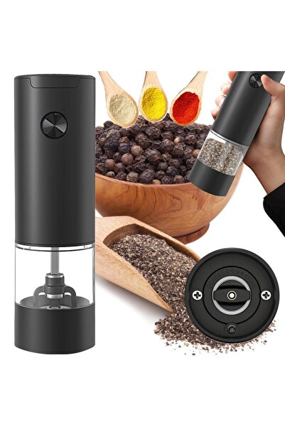 divendi-ro Electric salt and pepper shaver, polycarbonateABS, rechargeable, USB, fineness control, black