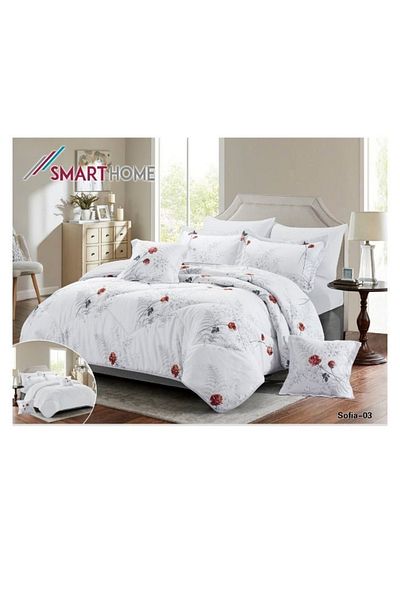 smart home Double-sided duvet set, 8-piece duvet, size 240x260 cm, filling (350 g/m²), microfiber