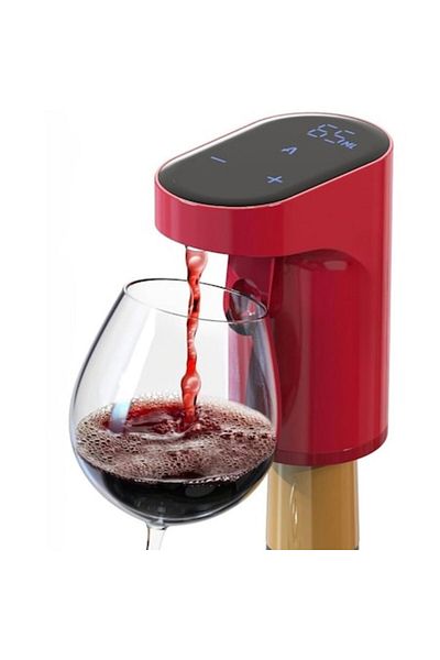 Redsack Smart Wine and Other Beverage Dispenser, Automatic Decanting - Touch, Integrated Aerator, USB, Red