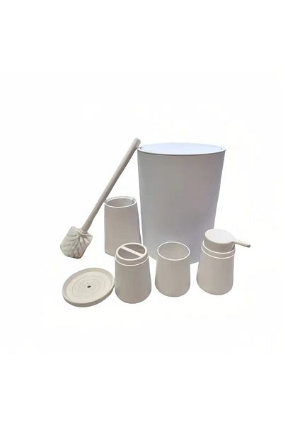 Living 6-Piece Plastic Bathroom Set – Elegant Round Design