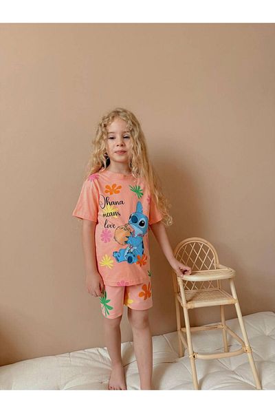 YİGİT BUTİK Yigit Butik Printed Girls Set with Shorts