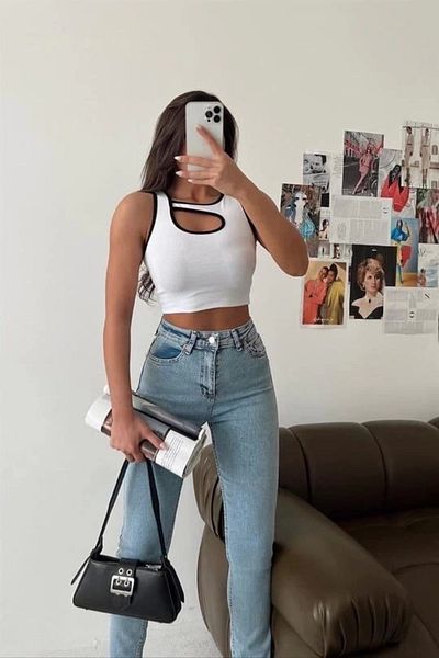 ufukmoda Crop Camisole with Windows