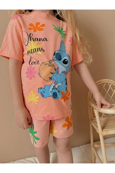 YİGİT BUTİK Yigit Butik Printed Girls Set with Shorts