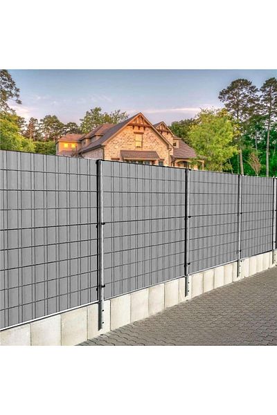 SERSIMO Panou de gard pentru intimitate in gradina, PVC, 35 x 0.19 m, gri