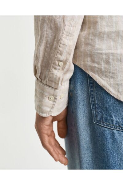 Gant Regular Fit Striped Linen Shirt