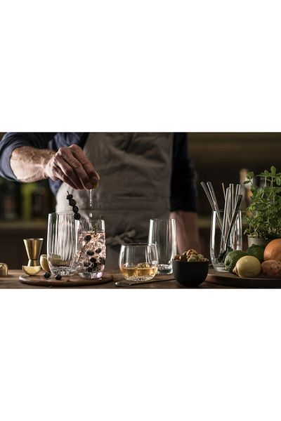 LUXXO Set 6 glasses made of glass, Artisan, 400ml