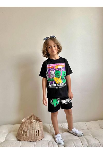 YİGİT BUTİK Yigit Boutique Printed Boys' Suit with Shorts