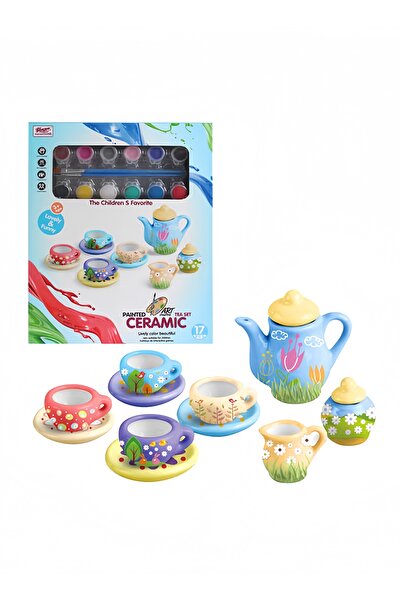 OASISWJ طقم شاي فني من السيراميك المطلي متعدد الألوان، 117 قطعة