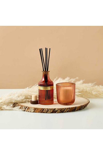 Lifestyle Hibiscus Gold Reed Diffuser and Candle Gift Set