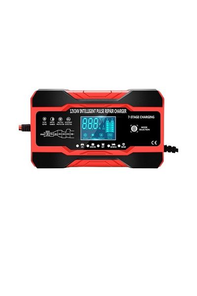 divendi-ro Digital Intelligent Auto Rectifier with 7 charging cycles, LCD display - Red/Black
