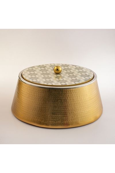 LA MESA metal food server 36*36*17cm, gold