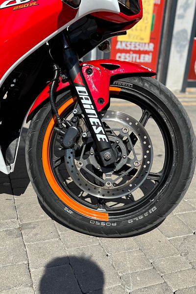 Banxtre Orange Half Rim Strip Sticker Set Compatible with All 17 Inch Wheels for Motorcycle