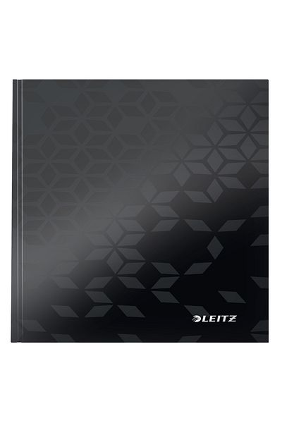 Leitz , Notebook A5, Dictando Ruling, 80 Pages, Black Cardboard Cover, WOW Collection