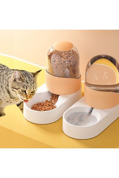 TRADE BAY Dog Cat Feeder and Water Dispenser, Capacity 3.8L