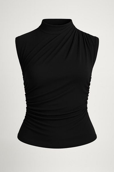 HAKKE Drawstring Sleeveless Sandy Bluz