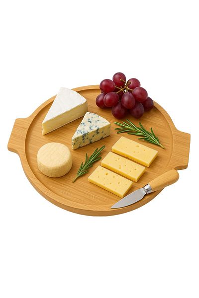 intoku Bamboo Serving Plate Presentation Tray 32 cm Bamboo Presentation Plate Cutting Board