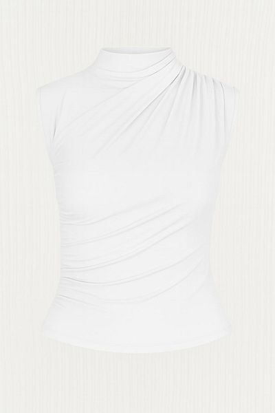 HAKKE Drawstring Sleeveless Sandy Bluz