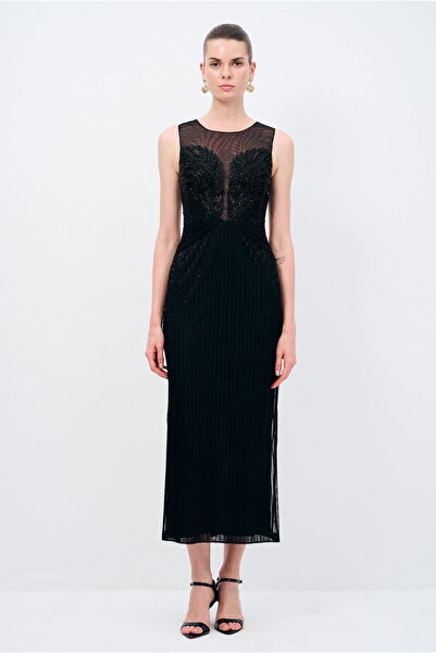 adL Night Zoom Kolsuz İşlemeli Elbise