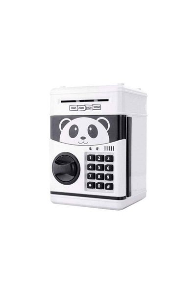 divendi-ro Panda bouncer for children 3 years +, with ATM function, pin code and safe, white and black