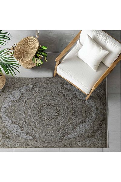 Alkaffary Bashayer Beige Carpets, Multiple Sizes