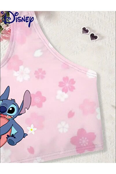 3b kids Female Child Stitch Three Piece Swimsuit Bikini Suit Pareo Summer Vacation Beach