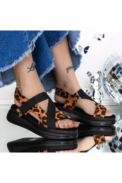 mei Sandale Dama cu Platforma 3GZ65 Leopard |